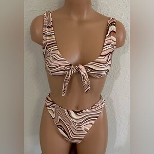 Inamorata Melba Dune bikini set in mocha swirl NWOT